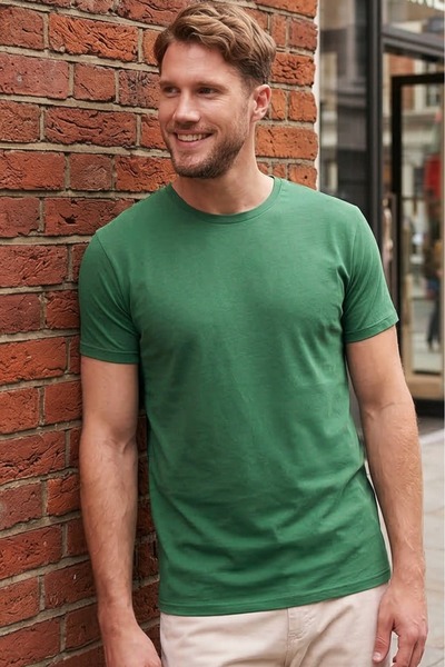 Tudors Μπλουζάκι Unisex Slim Fit Slim Fit 100% βαμβακερό μαλακό πράσινο μπλου...