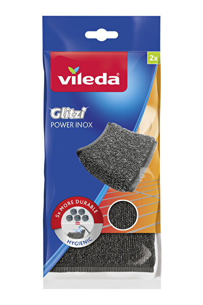 Vileda 2'li Glitzi Power Inox Çelik Bulaşık Teli