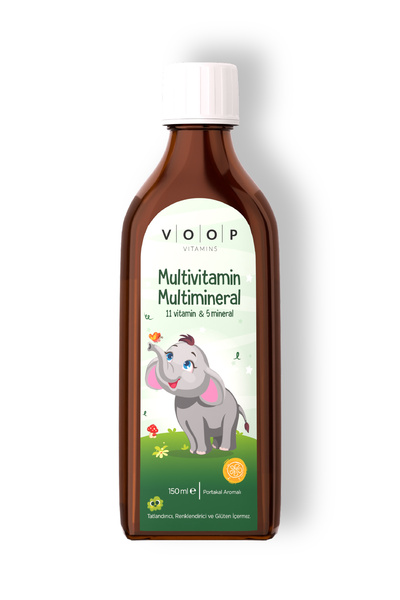 VOOP Multivitamin Multimineral Portakal Aromalı Şurup 150 ml | 11 Vitamin & 5...