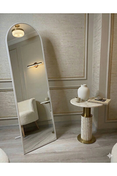 Ersan Dizayn 50x160 Beyaz Oval Ayaklı Boy Aynası - Şişecam 4 mm Gerçek Ayna -...