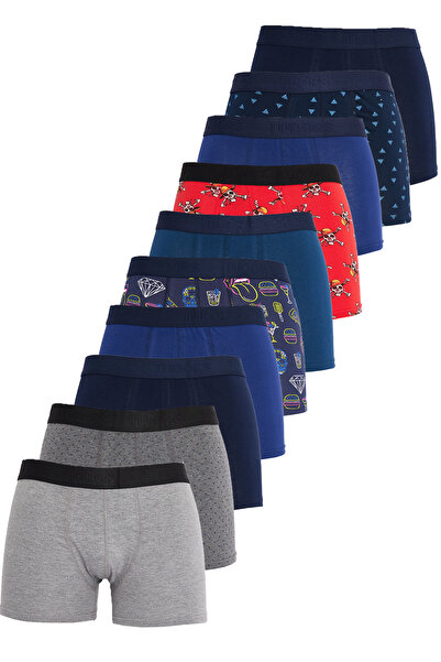 Tudors سروال بوكسر رجالي مكون من 10 قطع من نسيج الليكرا القطني المرن من السلس...