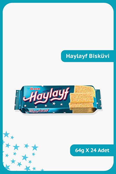 Ülker HAYLAYF - Şekerli Bisküvi - 64 gram - 24 Adet