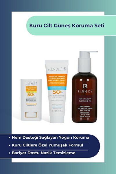 Licape Kuru Cilt Güneş Koruma Seti | Stick + Kuru Ciltler için Güneş Kremi | ...