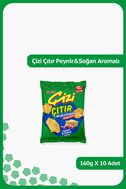 Ülker ÇİZİ ÇITIR - Peynir&Soğan Aromalı - Parti Boy - 160 gram - 10 Adet