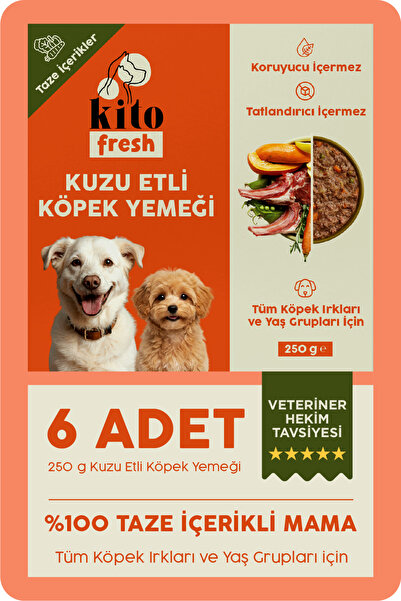 kito Fresh Kuzu Etli Taze Köpek Yemeği X 6 (1,5 KG)