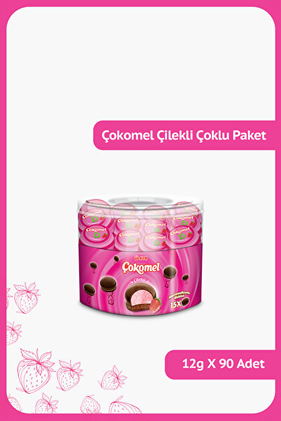 Ülker ÇOKOMEL Marshmallow Çilekli - Kutulu - 180 gram - 6 Kutu