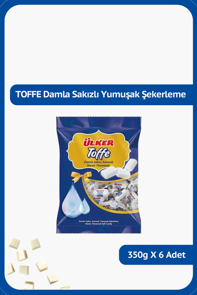 Ülker TOFFE Damla Sakızlı Yumuşak Şekerleme - 350 gram - 6 Adet