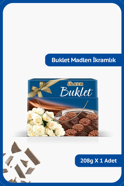 Ülker BUKLET Madlen İkramlık Sütlü ve Bitter Çikolata - 208 gram
