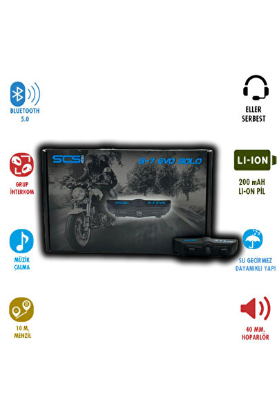 SCS S7 EVO MOTOSİKLET BLUETOOTH VE INTERCOM KULAKLIK SETİ