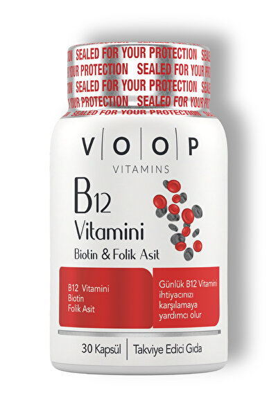 VOOP B12 Vitamini - Biotin&Folik Asit Cilt, Saç, Tırnak ve Beyin Sağlığı Dest...