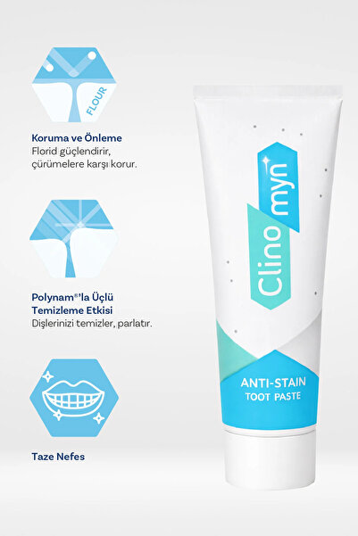 Clinomyn Fresh Diş Beyazlatan Ve Parlatan Temizle Parlat Jel Diş Macunu 75 ml