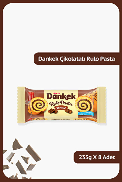 Ülker DANKEK Rulo Pasta Çikolatalı - 235 gram - 8 Adet