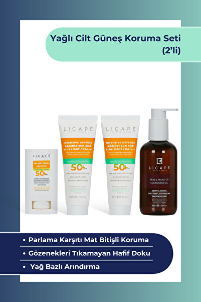 Licape Yağlı Cilt Güneş Koruma Seti | Stick + Yağlı Ciltler Güneş Kremi (2 Ad...
