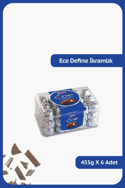 Ülker ECE DEFİNE İkramlık Bütün Fındıklı Sütlü Çikolata - 455 gram - 6 Adet