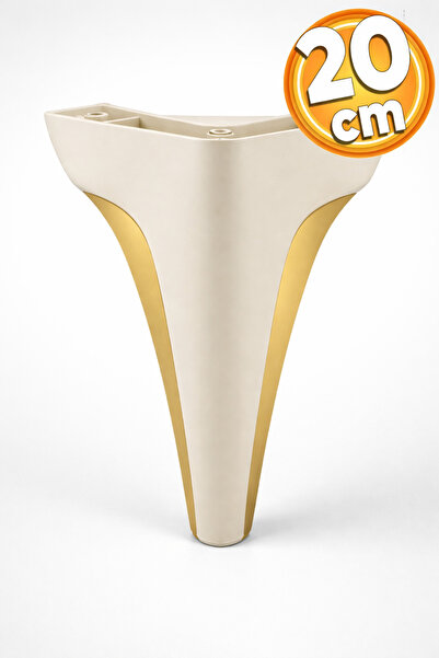 Badem10 Endülüs Mobilya Kanepe Tv Ünitesi Konsol Koltuk Ayağı Krem Renk 20 Cm...