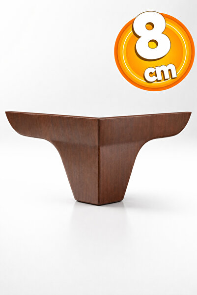 Badem10 Altay Lüks Mobilya Kanepe Puf Koltuk Ayağı 8 Cm Ahşap Desenli Kahvere...