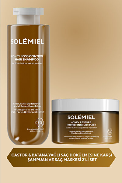 Solemiel 2'li Saç Bakım Seti - Castor & Batana Özlü Güçlendirici Saç Bakım Se...