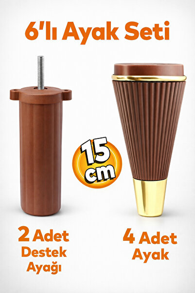 Badem10 Iron 6'lı Set Mobilya Tv Ünitesi Çekyat Koltuk Kanepe Destek Ayağı 15...