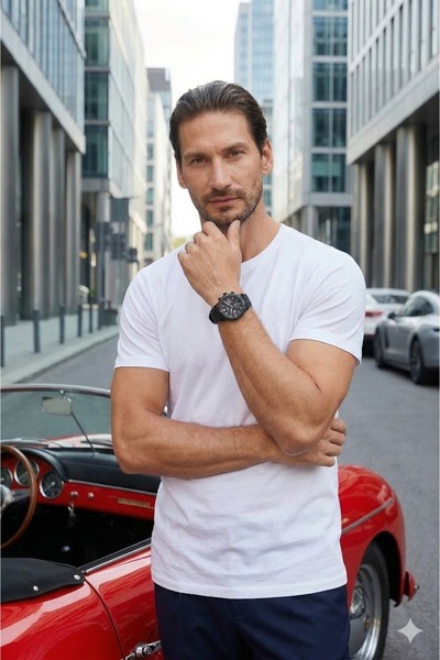 Tudors Unisex Slim Fit Tričko Slim Fit 100% bavlna s měkkým texturovaným bílý...