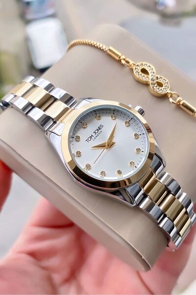 Tom Jones Kadın kol saati orjinal çelik 3atm su geçirmez 2yıl garantili fatur...