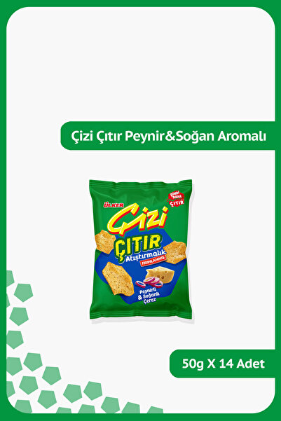 Ülker ÇİZİ ÇITIR - Peynir&Soğan Aromalı - 50 gram - 14 Adet