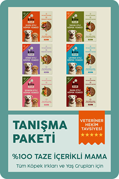 kito Fresh Köpekler için %100 Taze İçerikli Mama Tanışma Paketi