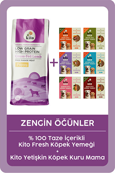 kito Kuzu Etli Yavru Köpek Maması 2.5 KG + Fresh %100 Taze İçerikli Mama Tanı...
