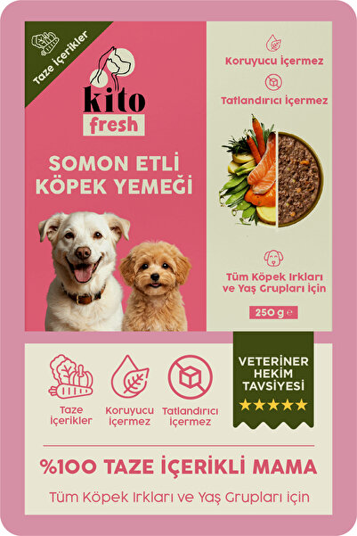 kito Fresh Somon Etli Köpek Yemeği %100 Taze İçerikli Mama 250 gr