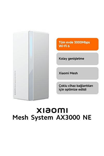 Xiaomi Mesh System AX3000 NE (Tekli Paket) Wi-Fi 6 Gigabit Mesh Menzil Genişl...