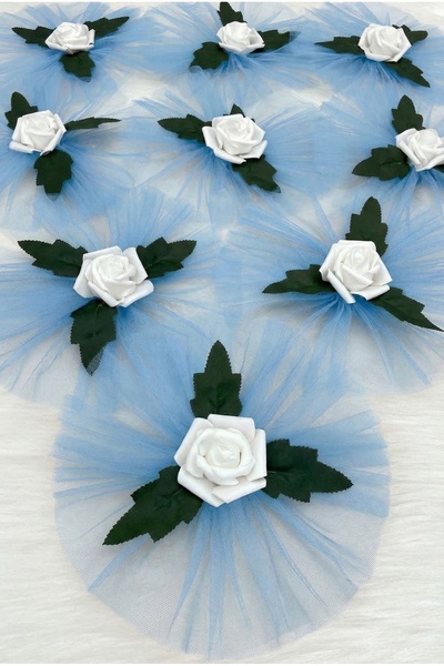 ZEYMERADE حقيبة زينة للعروس باللون الأزرق الفاتح، حقيبة عروس للعريس، حقيبة زف...