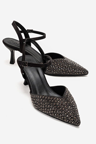 LuviShoes VİLKA Pantofi de seară de seară cu toc subțire, cu bijuterii din sa...