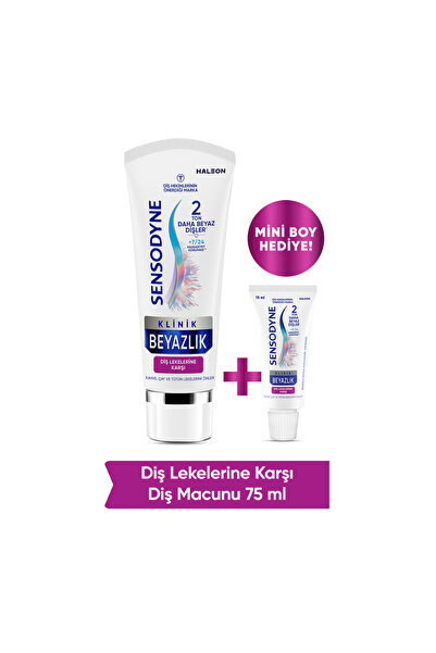 Sensodyne Klinik Beyazlık Çay, Kahve ve Tütün Lekelerine Karşı Diş Macunu 75m...