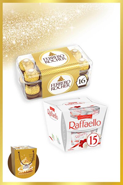 Ferrero Rocher Çikolata 16'lı 200 Gr ve Raffaello Çikolata 15'li 150 Gr Ferre...