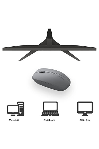 Philips SPK7418 Kablosuz 1600 DPI 3 Tuşlu Optik Mouse Gri
