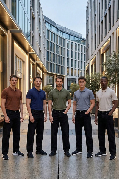 Tudors Ανδρικό μπλουζάκι 5 συσκευασιών καφέ-ναυτικό-χακί-γκρι-ανοιχτό γκρι λε...