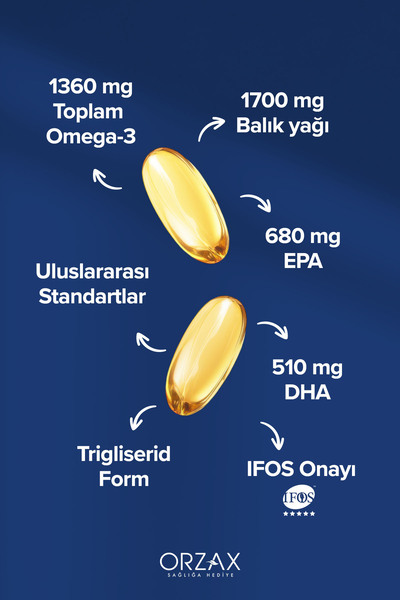 Ocean Ultimate Omega 3 Balık Yağı (1360mg Omega 3, EPA, DHA, 1700mg Balık Yağı) - 30 SOFT KAPSÜL