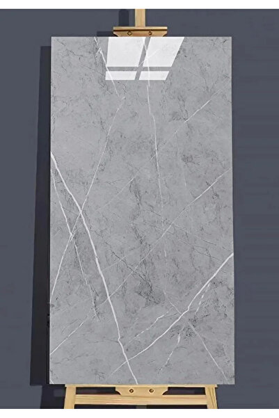 Renkli Duvarlar Kendinden Yapışkanlı 1 Adet 30x60cm Gri Mermer Desenli Esnek ...