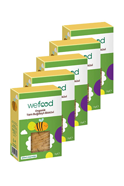 Wefood Kids Organik Tam Buğdaylı Bisküvi 55 gr 5'li