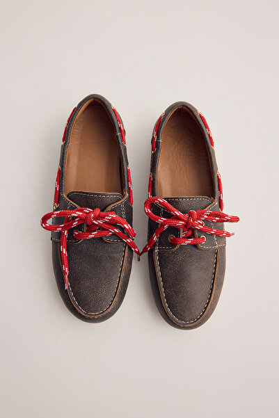 Muse for all x Trendyolmilla Brauner Damen-Loafer aus echtem Leder mit doppel...