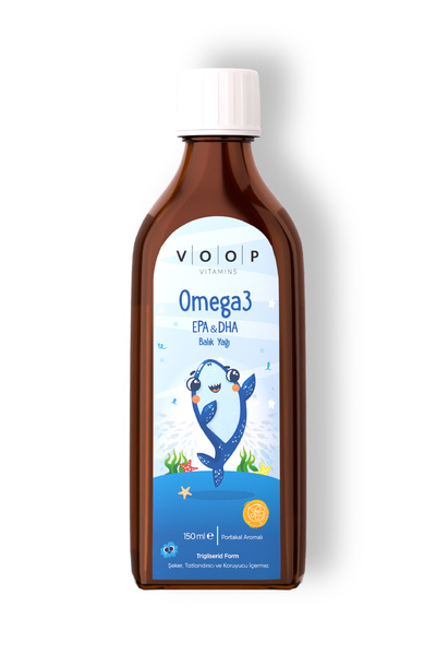 VOOP Çocuklar için Balık Yağı Omega 3 Portakal Aromalı Şurup | Yüksek EPA & D...