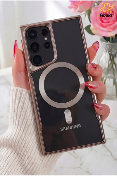 Fibaks Galaxy S24 Ultra Kılıf Prizma Kamera Çıkıntılı Magsafe Şarj Destekli M...