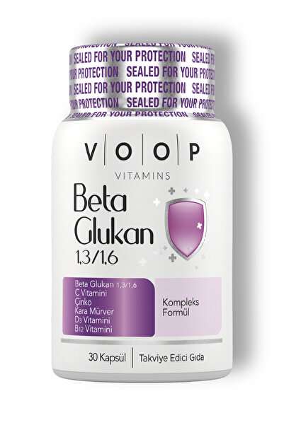 VOOP Beta Glukan Kara Mürver, C Vitamini, Çinko Bitkisel Vegan 30 Kapsül