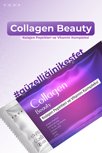 VOOP Collagen Beauty Yüksek Biyoaktif Hidrolize Kolajen %100 Saf Ve Doğal - 30 Toz Saşe