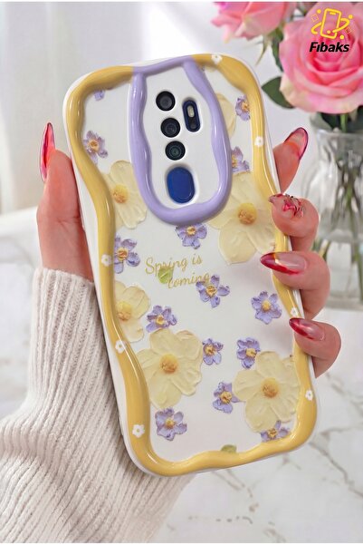 Fibaks Oppo A5/A9 2020 Kılıf Tasarımlı Desenli Kamera Korumalı Papatya Çiçek ...