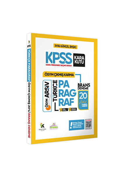 Karakutu Yayınları 2026 KPSS Ortaöğretim/Lise Paragraf 20li Deneme ÖSYM Çıkmı...