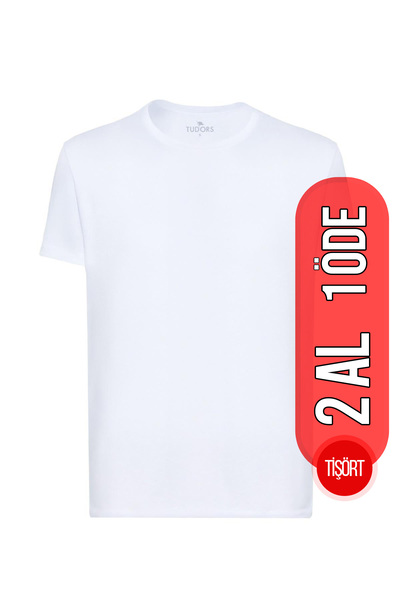 Tudors Unisex Slim Fit Dar Kesim %100 Pamuk Yumuşak Dokulu Beyaz Bisiklet Yak...