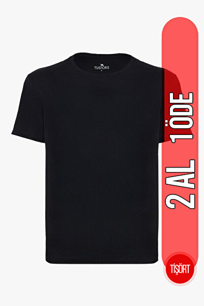 Tudors Unisex Slim Fit Dar Kesim %100 Pamuk Yumuşak Dokulu Siyah Bisiklet Yak...