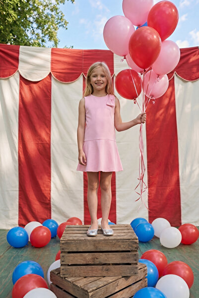 TRENDYOLKIDS Rochie de sărbătoare tricotată, mini / scurtă, cu detaliu fundă ...