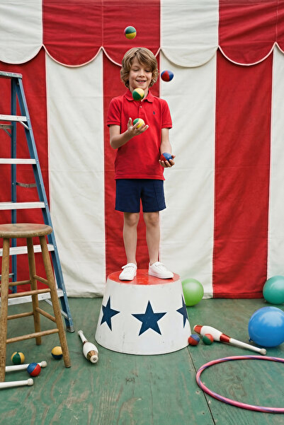 TRENDYOLKIDS Red boy's plain knitted holiday bottom - top set tkdss26au00034