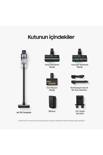 Samsung Jet 75E VS20B75ACR5/TR 200W Şarjlı Dikey Süpürge
